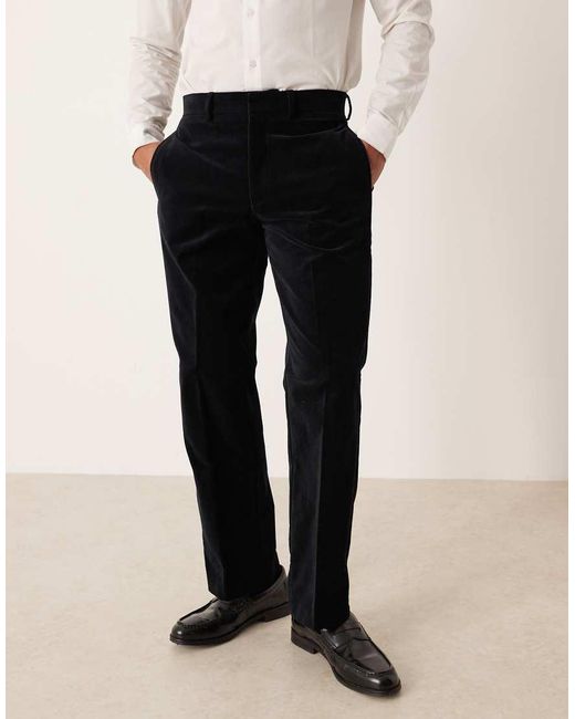 ASOS Black Straight Leg Tuxedo Suit Pants for men