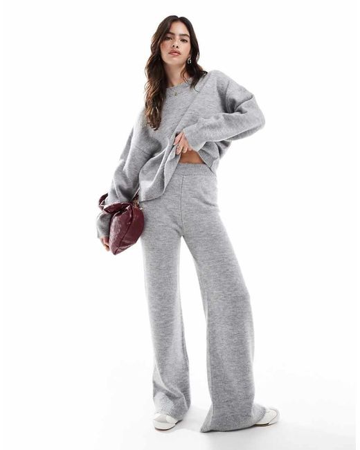 Pantalones Grises De Punto De (Parte De Un Conjunto) ASOS de color White