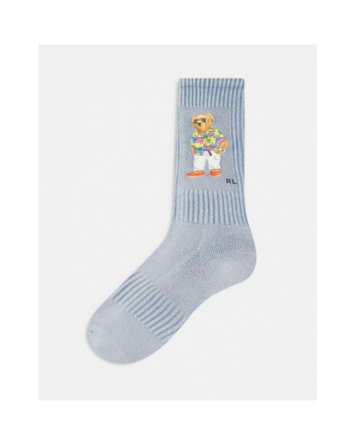 Polo Ralph Lauren Blue Socks With Bear Logo for men