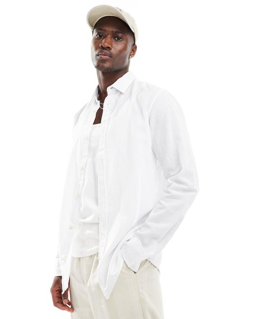 Jack & Jones Premium – leinenhemd in White für Herren
