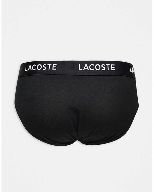 Lacoste Black 3 Pack Briefs for men