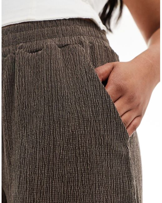 ASOS Gray Textured Wide Leg Trouser