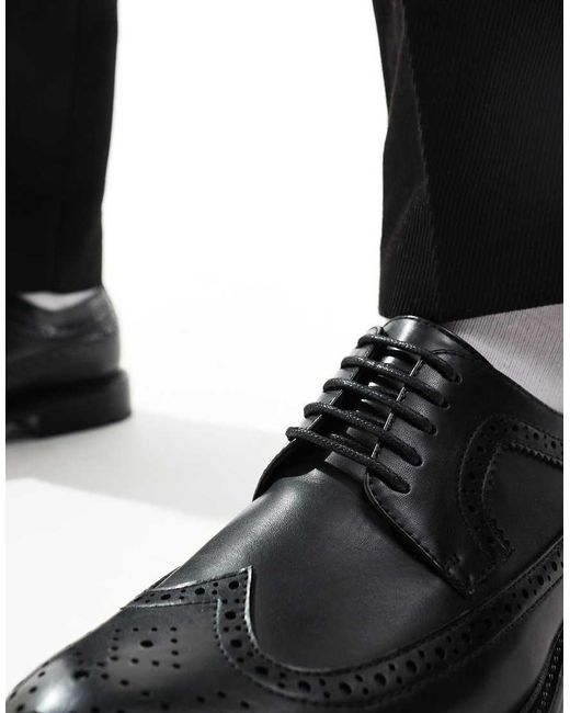 ASOS Black Lace Up Brogue Shoes for men