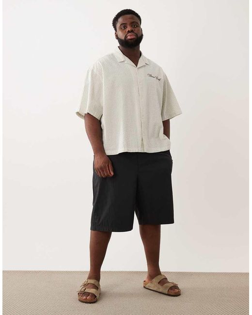 ASOS Pink Longer Length Elasticated Jort With Pleat for men
