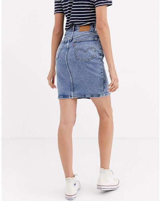 Levi's Denim Button Through Mom Skirt 