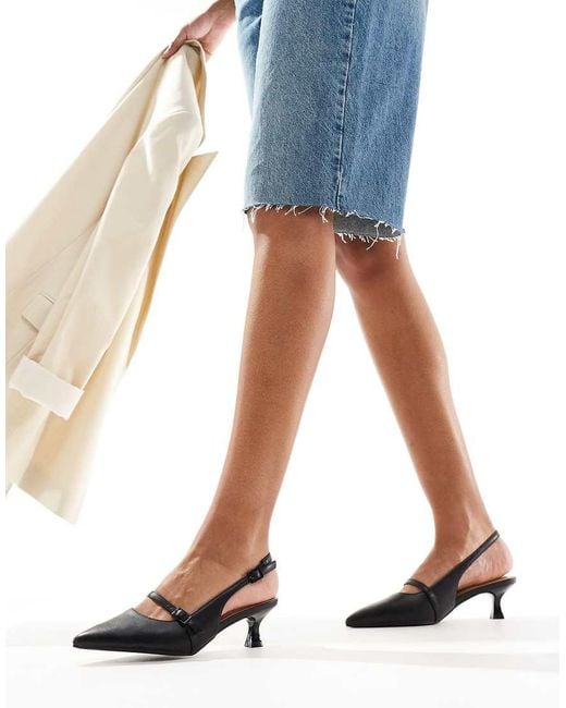 New Look Blue Strappy Kitten Heel Slingbacks