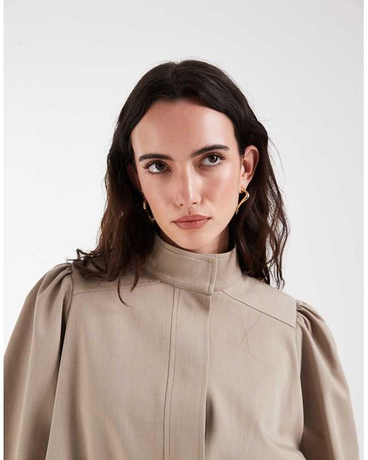 ASOS Natural Tailored Blazer With Bubble Hem