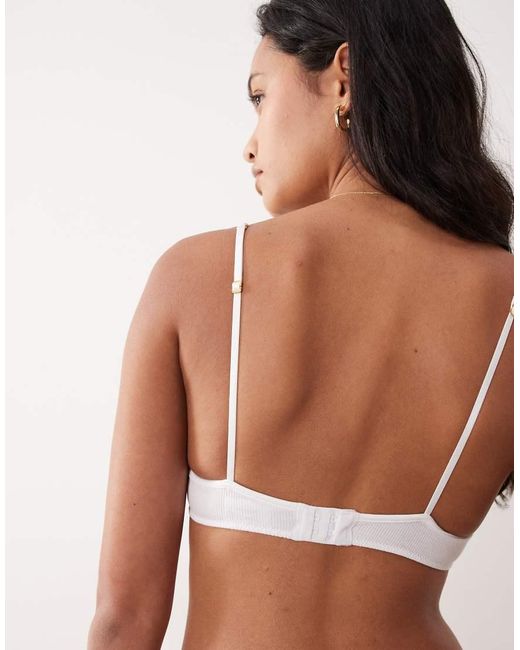 ASOS Brown Yara Rib Underwire Bra With Mesh Binding