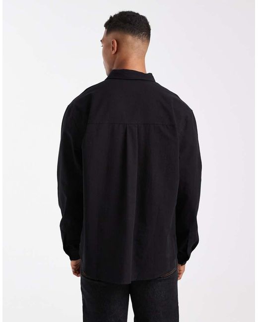 Camicia Vestibilità Comoda Nera di ASOS in Blue da Uomo