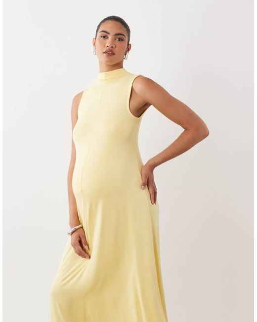 ASOS Metallic Asos Design High Neck Sleeveless Midi Dress