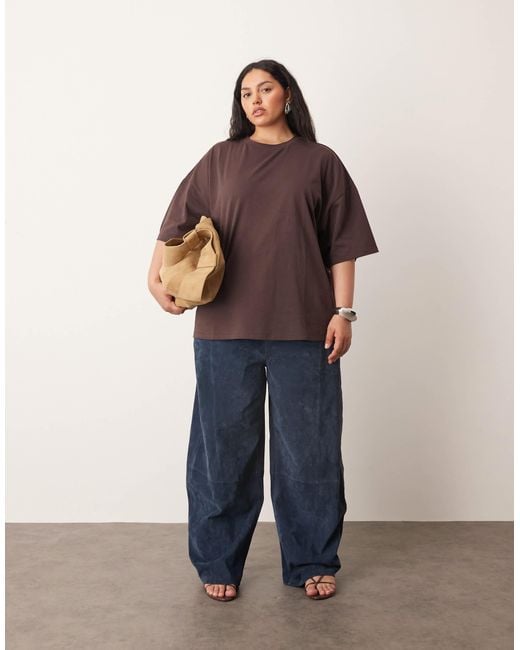 ARRANGE Blue Curve Sydney Suede High Rise Barrel Pants