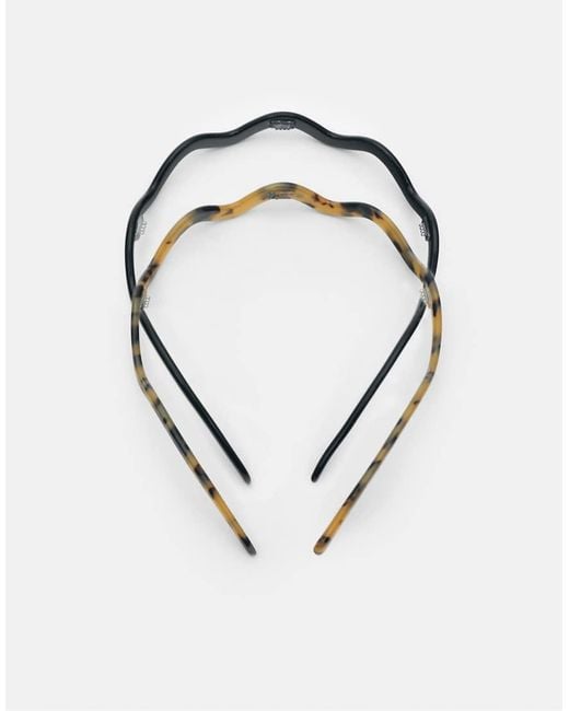 Pull&Bear Black 2-pack Of Rigid Headbands
