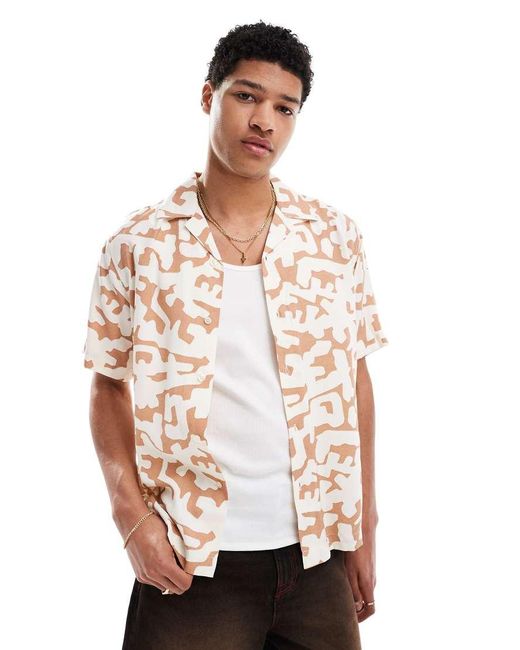 Only & Sons White Revere Collar Shirt for men