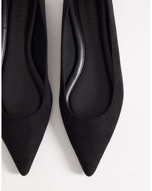 ASOS Black Wide Fit Luck Pointed Ballet Flats