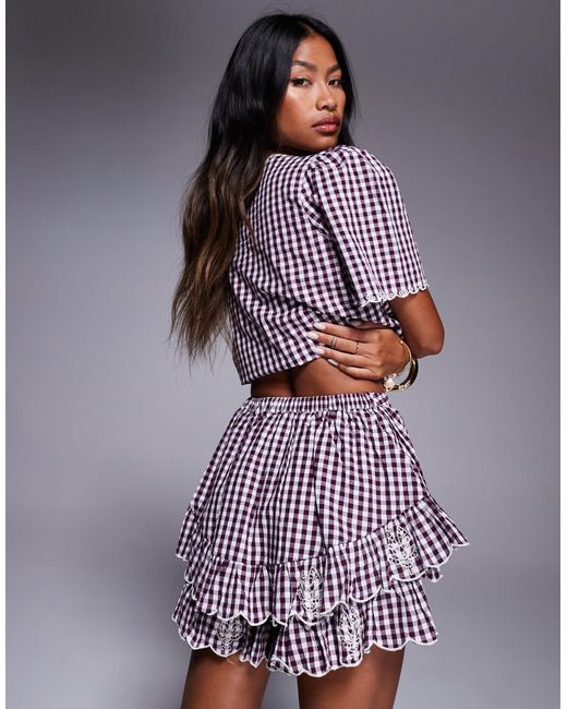River Island Purple Frill Skort