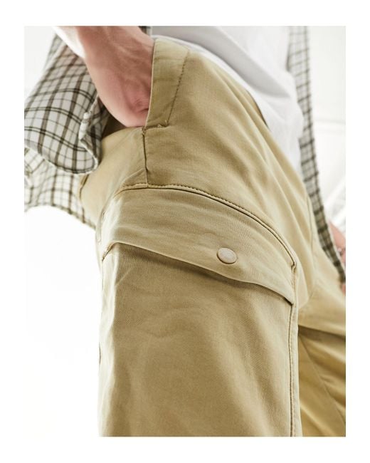 Pull&Bear White Cargo Trouser for men