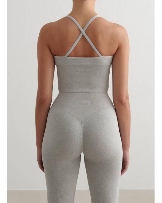 Aim'n Gray Melange Shape Seamless Cross Back Bralette