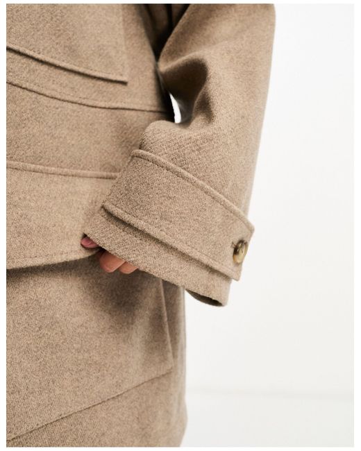 Chaqueta marrón grisáceo con cuatro bolsillos ASOS de color Natural