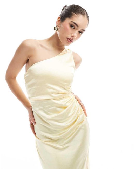 Vestito Lungo Monospalla Da Damigella di Six Stories in White