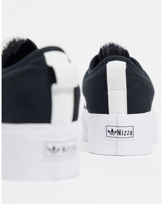adidas Originals Rubber Nizza - Sneakers Met Plateauzool in het Wit - Lyst