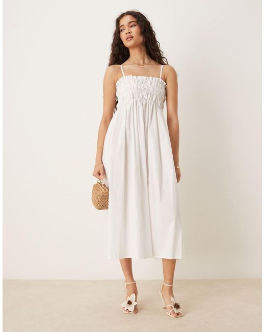 Glamorous Natural Square Neck Midi Dresses