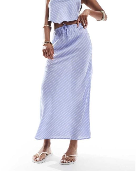 ONLY Maxirok Met Hoge Taille En Diagonale Strepen in het Blue