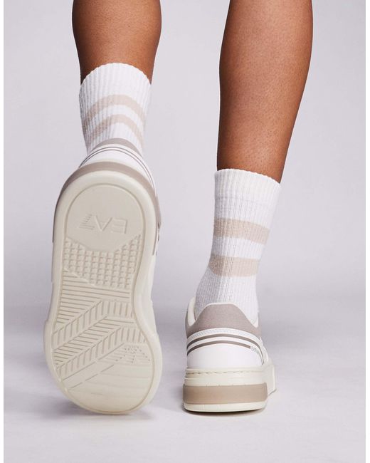 EA7 White Armani Logo Trainers