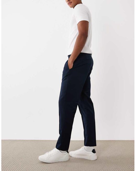 ASOS Blue Smart Tapered Trouser With Pintuck Front for men