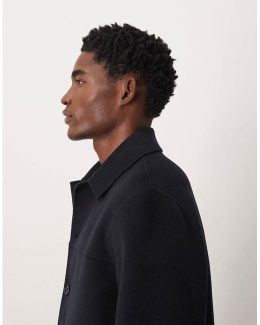 ARKET Blue Double Layer Wool Shacket for men