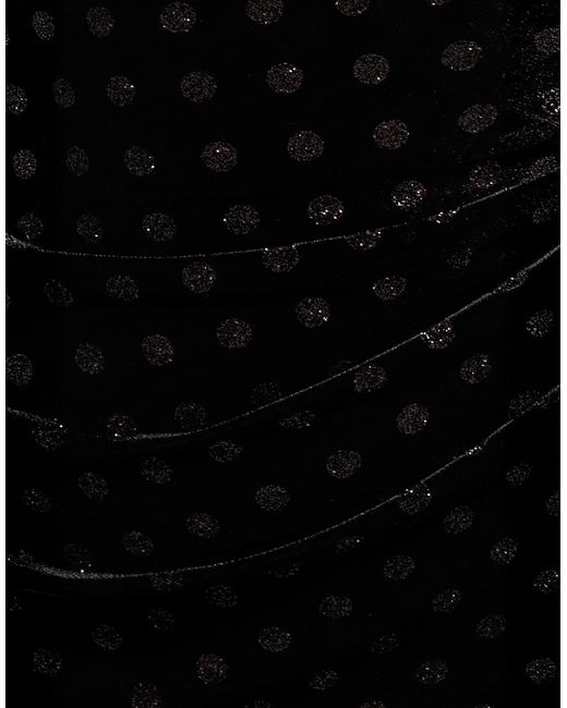 Goddiva Black Glitter Polka Dot Velvet One Shoulder Maxi Dress