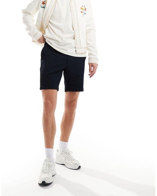River Island Blue Waffle Textured Shorts for men