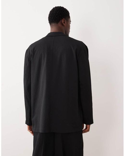 ASOS Black Smart Co-ords Slouchy Boxy Jacket for men