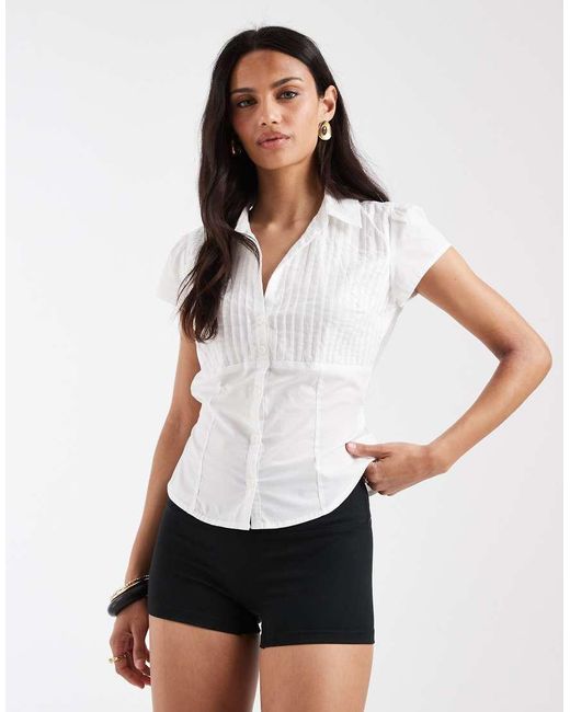 Hollister White Basic Micro Shorts