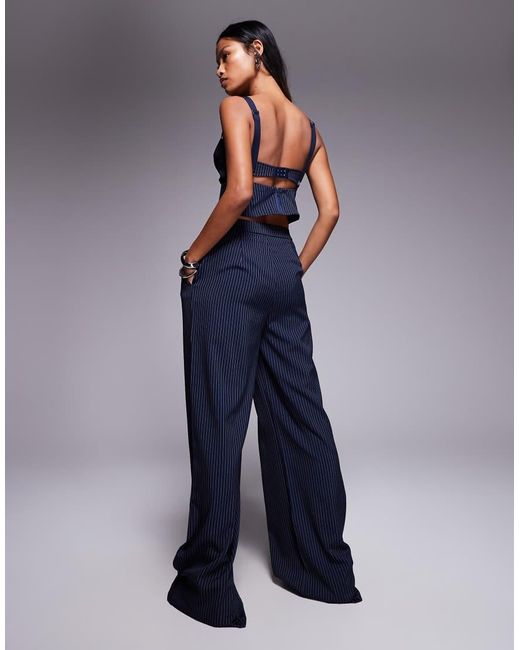 Princess Polly Blue Briana Sweetheart Neckline Cami Top & Wide Leg Trousers Set