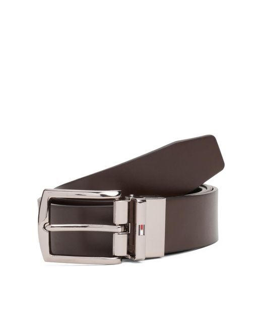 Tommy Hilfiger – denton – ledergürtel in Brown für Herren