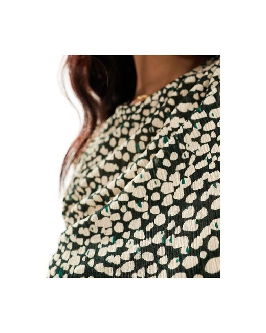 Mango Gray Abstract Spot Print Midi Dress
