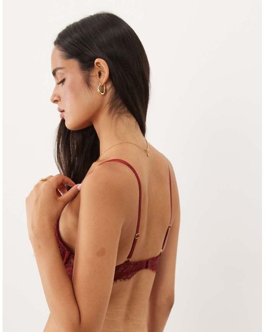 ASOS Brown Tyla Eyelash Lace Moulded Bra
