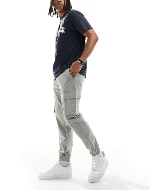 Only & Sons Blue Tapered Tech Cargo for men
