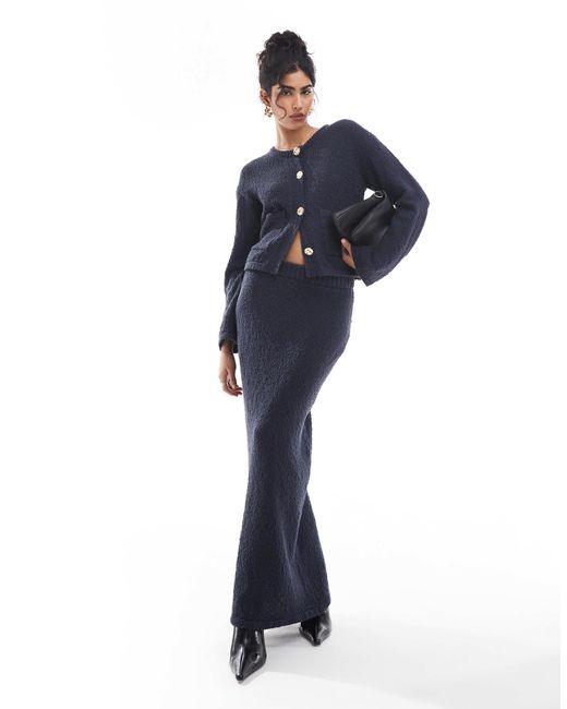 Gilet d'ensemble en maille texturée avec boutons dorés et poches 4th & Reckless en coloris Blue