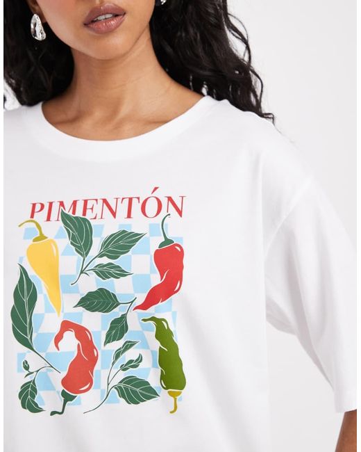 ONLY Red Chilli Graphic Print Oversized T-shirt
