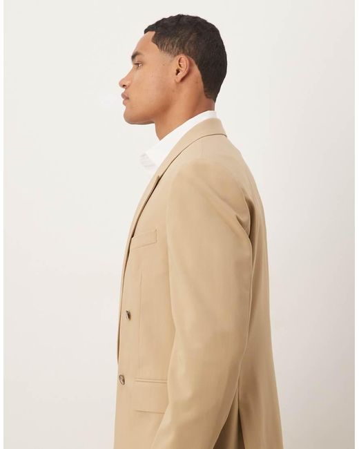 Americana Con Doble Botonadura De (Parte De Un Conjunto)-Neutro Mango de hombre de color Natural