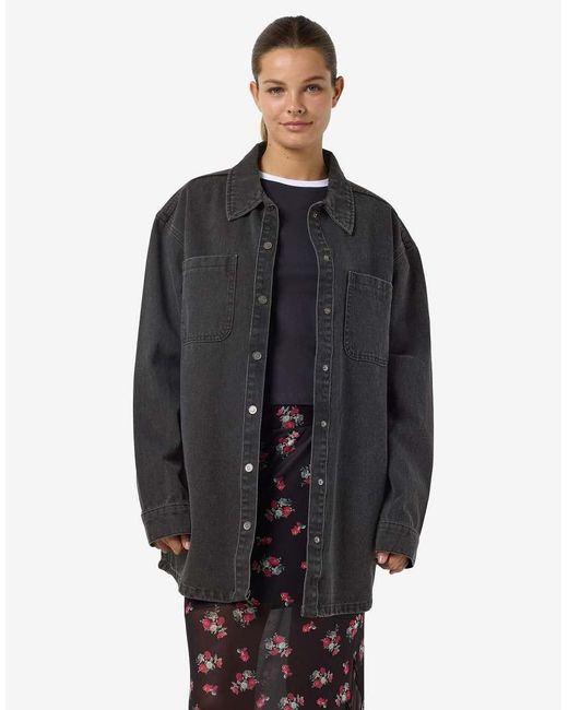 Noisy May Black Oversized Denim Shacket