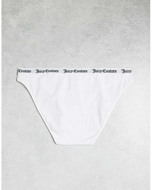 Juicy Couture White 3 Pack Of Logo Waist Band Briefs