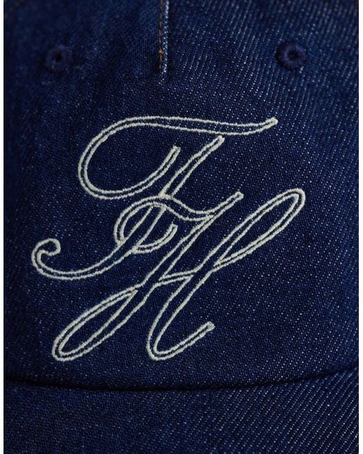 Tommy Hilfiger Blue Denim Script Logo Cap for men