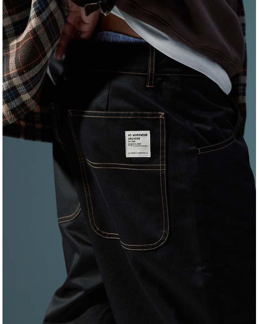 ASOS Oversized Baggy Broek Met Detail Op De Achterzak in het Blue voor heren