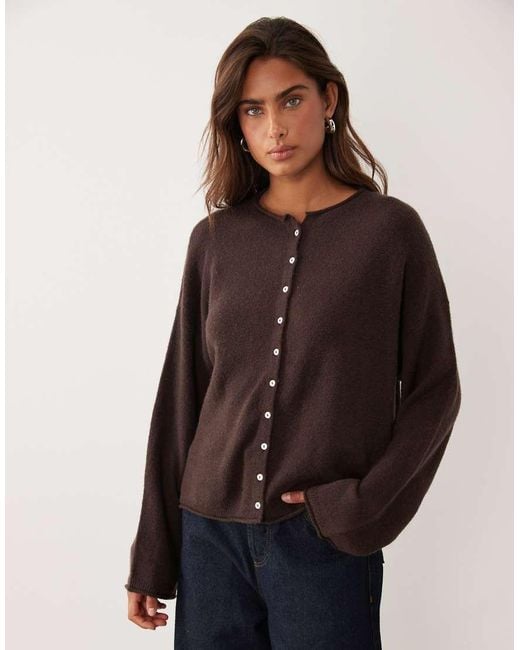 Abercrombie & Fitch Brown Knitted Lightweight Cardigan