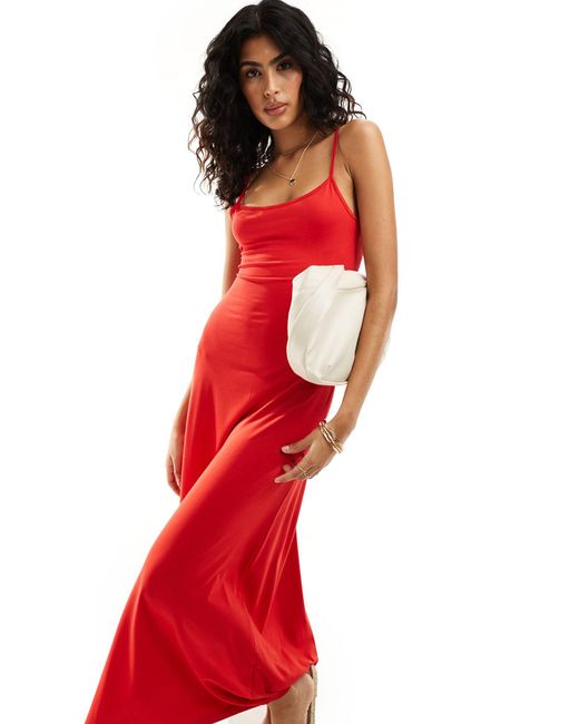ASOS Red Scoop Back Strappy Maxi Dress