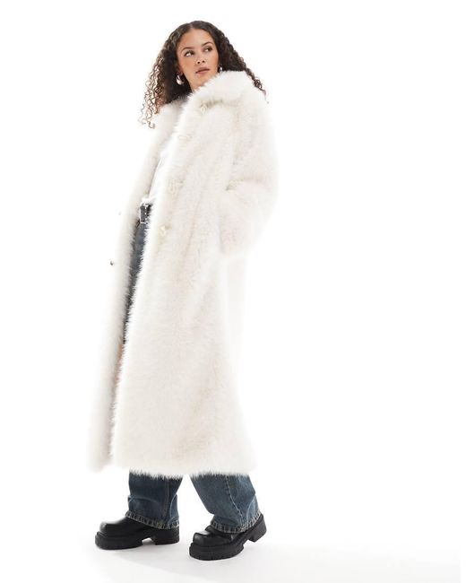 Urbancode White Monster Faux Fur Maxi Coat