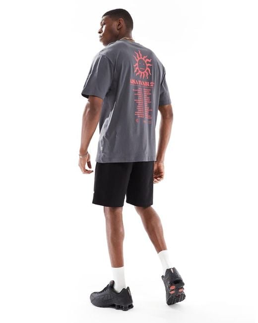 Only & Sons T-Shirt Met Oversized Pasvorm En Usa Tour-Print Op De Achterkant in het Gray voor heren