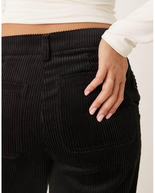 Gina Tricot Black High Waist Corduroy Trousers